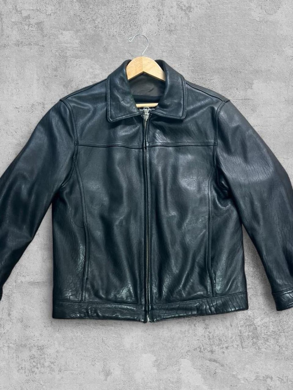 Vintage 90s Italian lambskin Leather Jacket - Men's Zip Front Coat